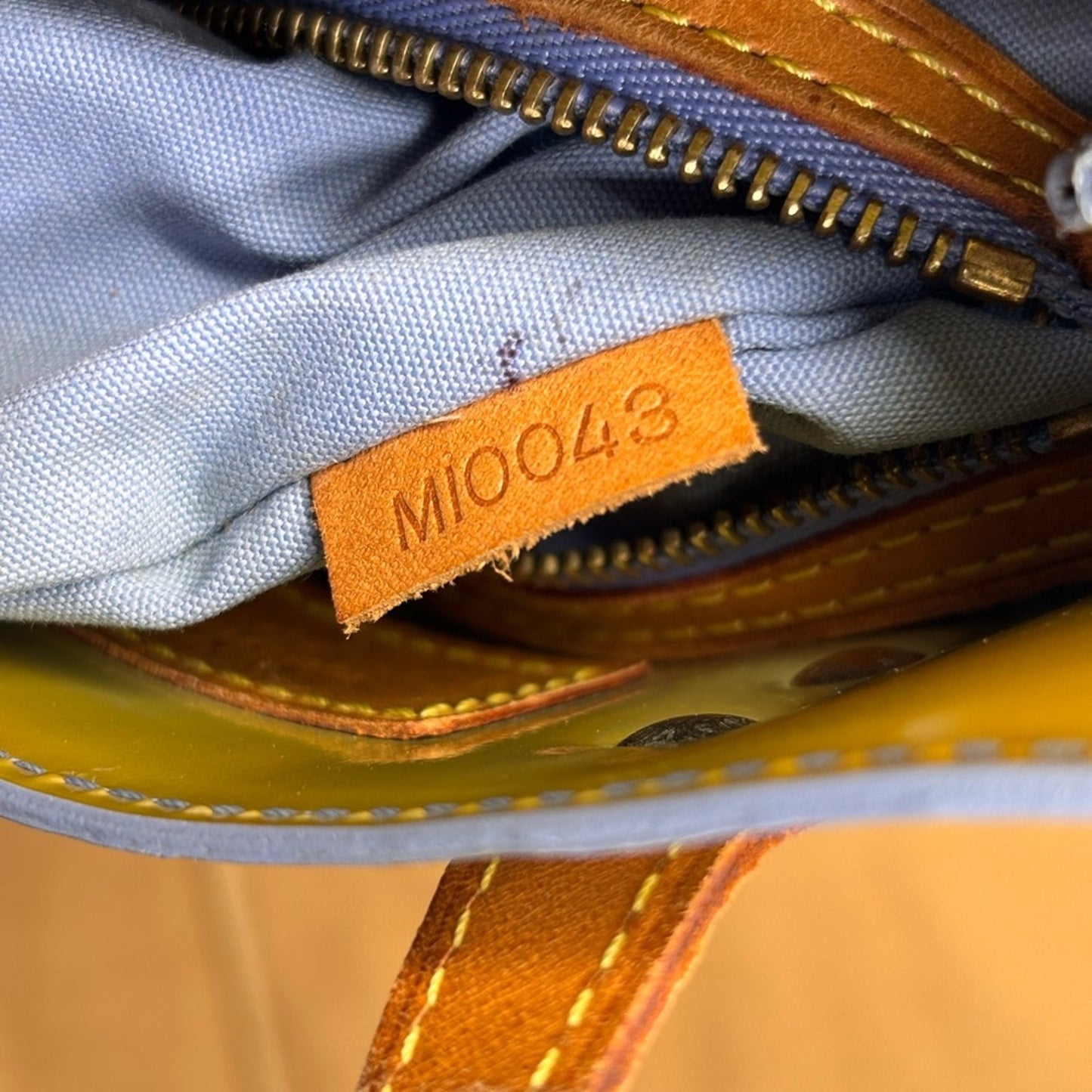 Louis Vuitton Gold Monogram Vernis Tote with Tan Leather Handles
