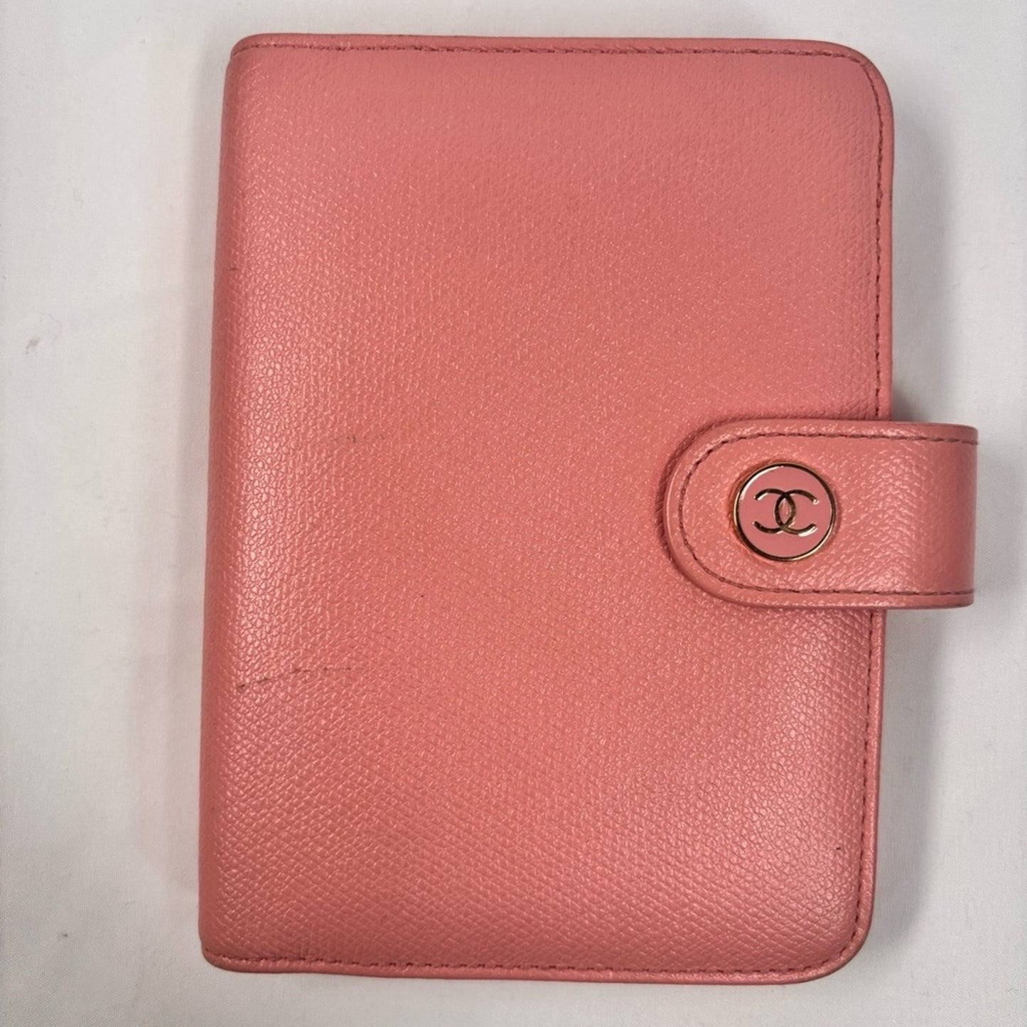 Chanel Sevruga Coco Button Pink Caviar leather Agenda Notebook Cover ✨