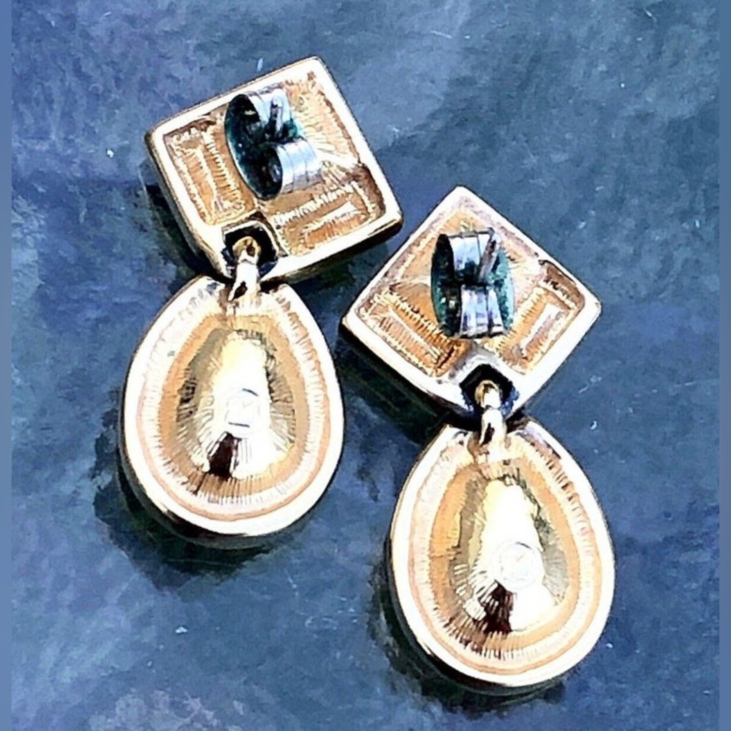 Swarovski Vintage Teal Pink Rhinestone Earrings ✨