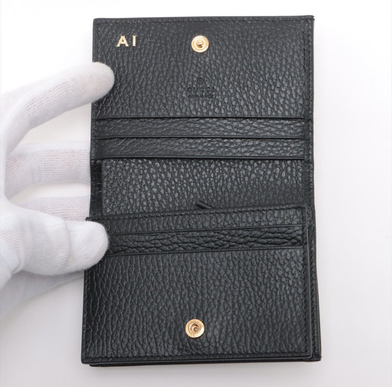 Gucci GG Marmont bi-color card case wallet black ✨