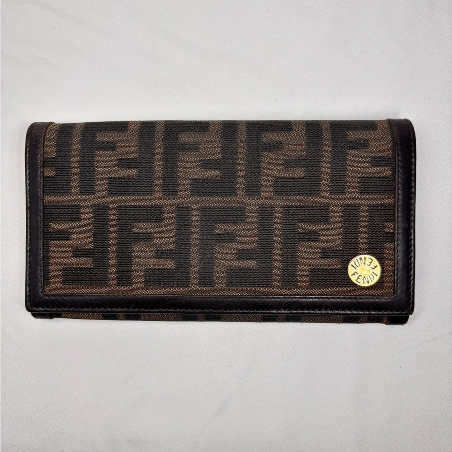FENDI Zucca beige canvas x leather Long Wallet ✨