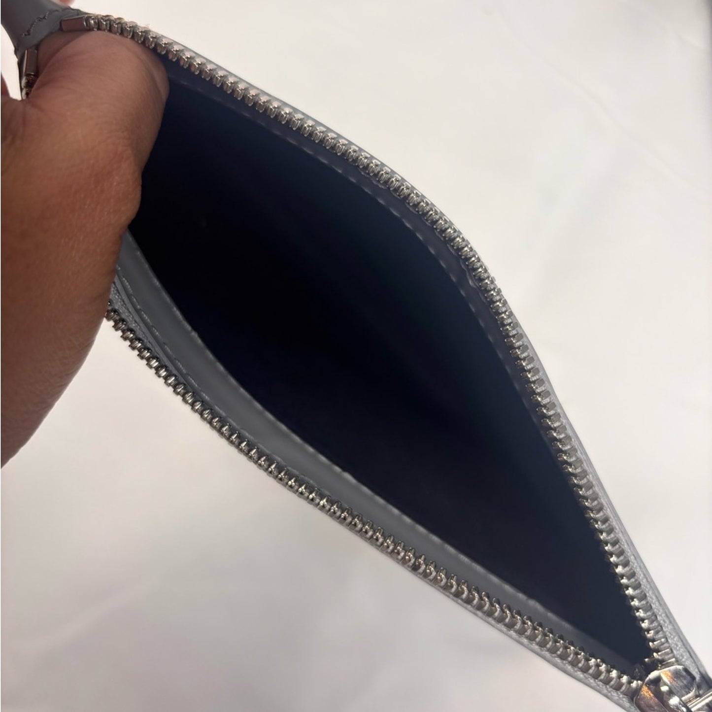 Balenciaga Cotton Canvas Silk Calfskin S Navy Cabas Grey with Pouch ✨
