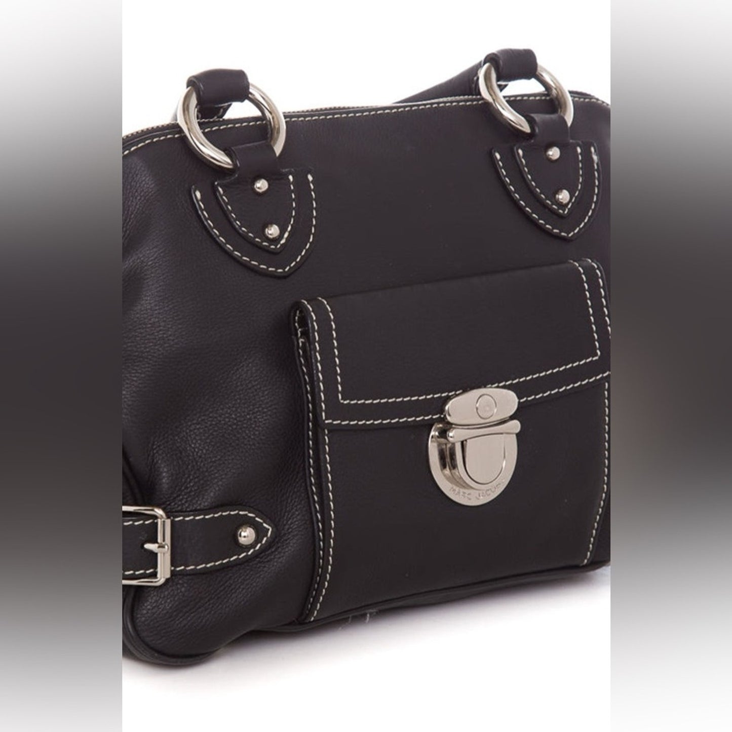 Marc Jacobs Black Venetia Calf Leather Satchel ✨