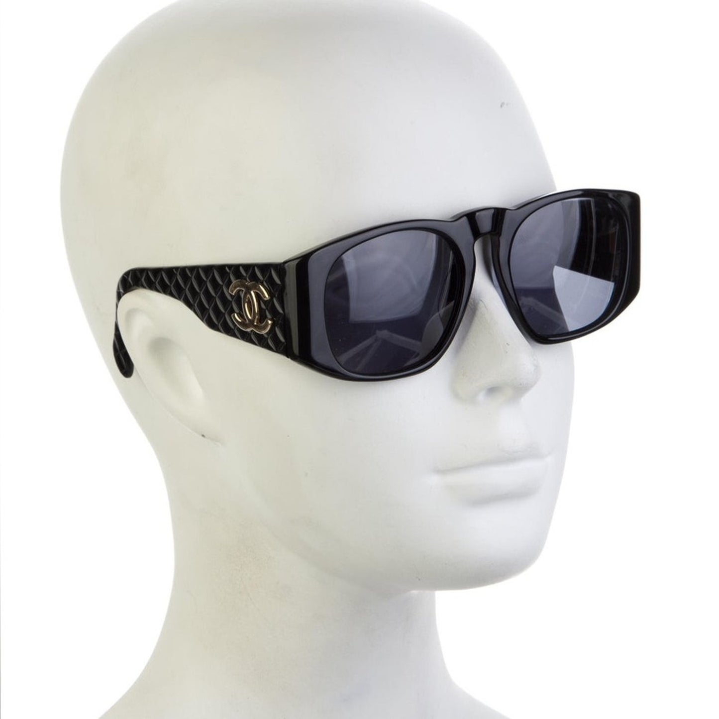 Chanel Interlocking CC Logo Square Black and Gold Sunglasses set✨