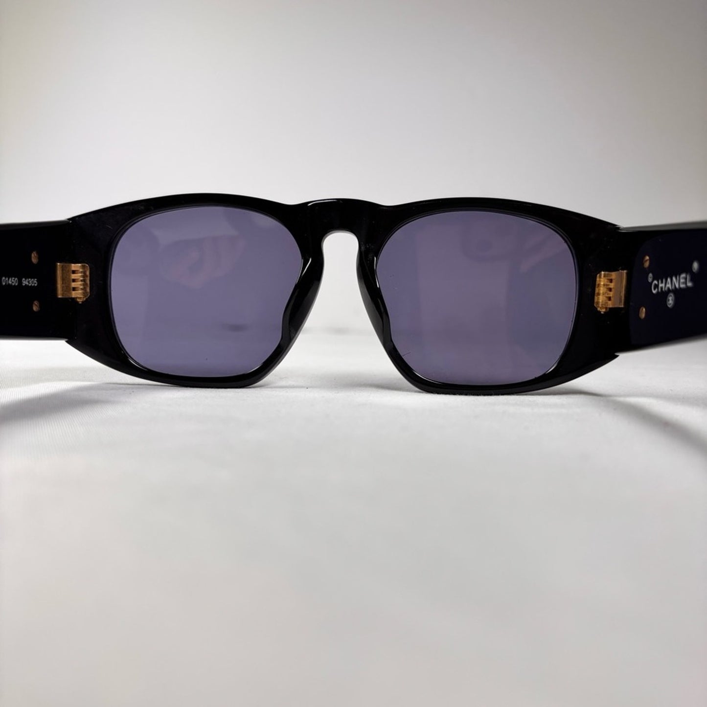 Chanel Interlocking CC Logo Square Black and Gold Sunglasses set✨