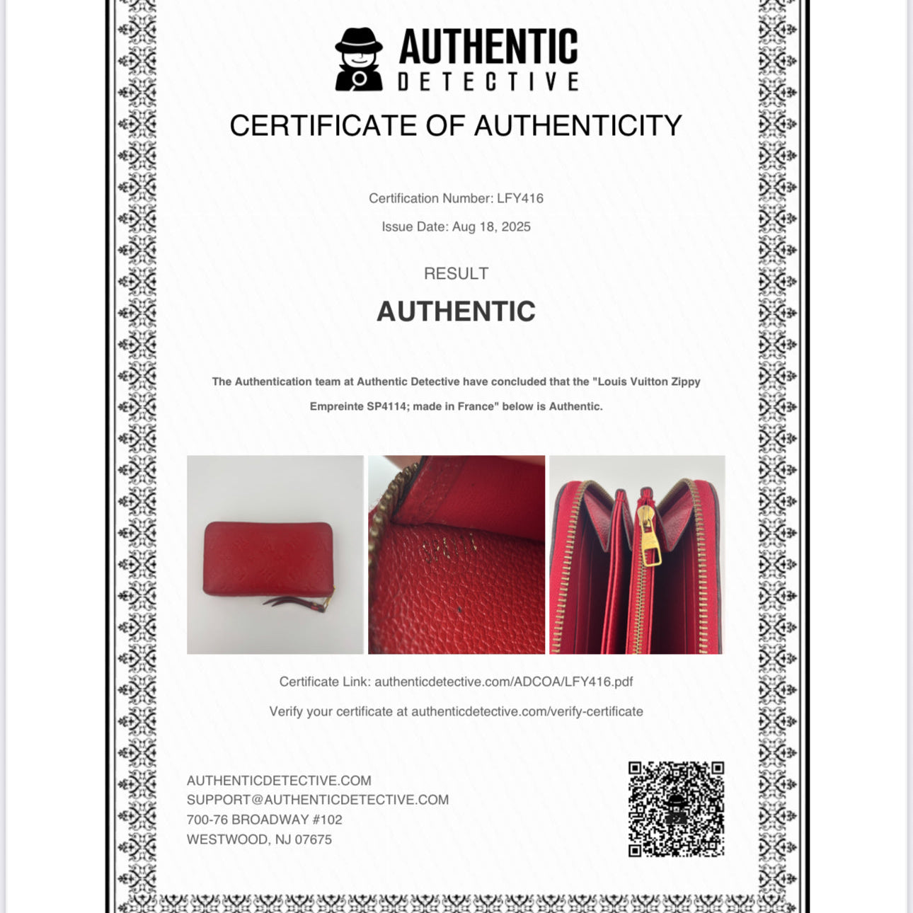 Louis Vuitton Zippy Wallet Empreinte Leather Red - Pre Owned ✨