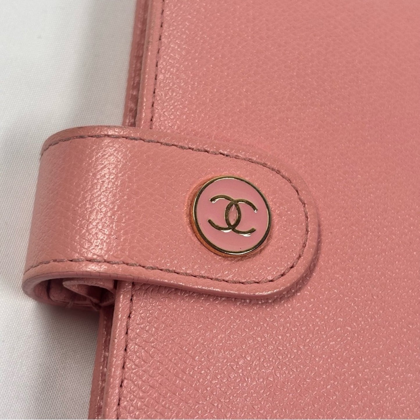 Chanel Sevruga Coco Button Pink Caviar leather Agenda Notebook Cover ✨