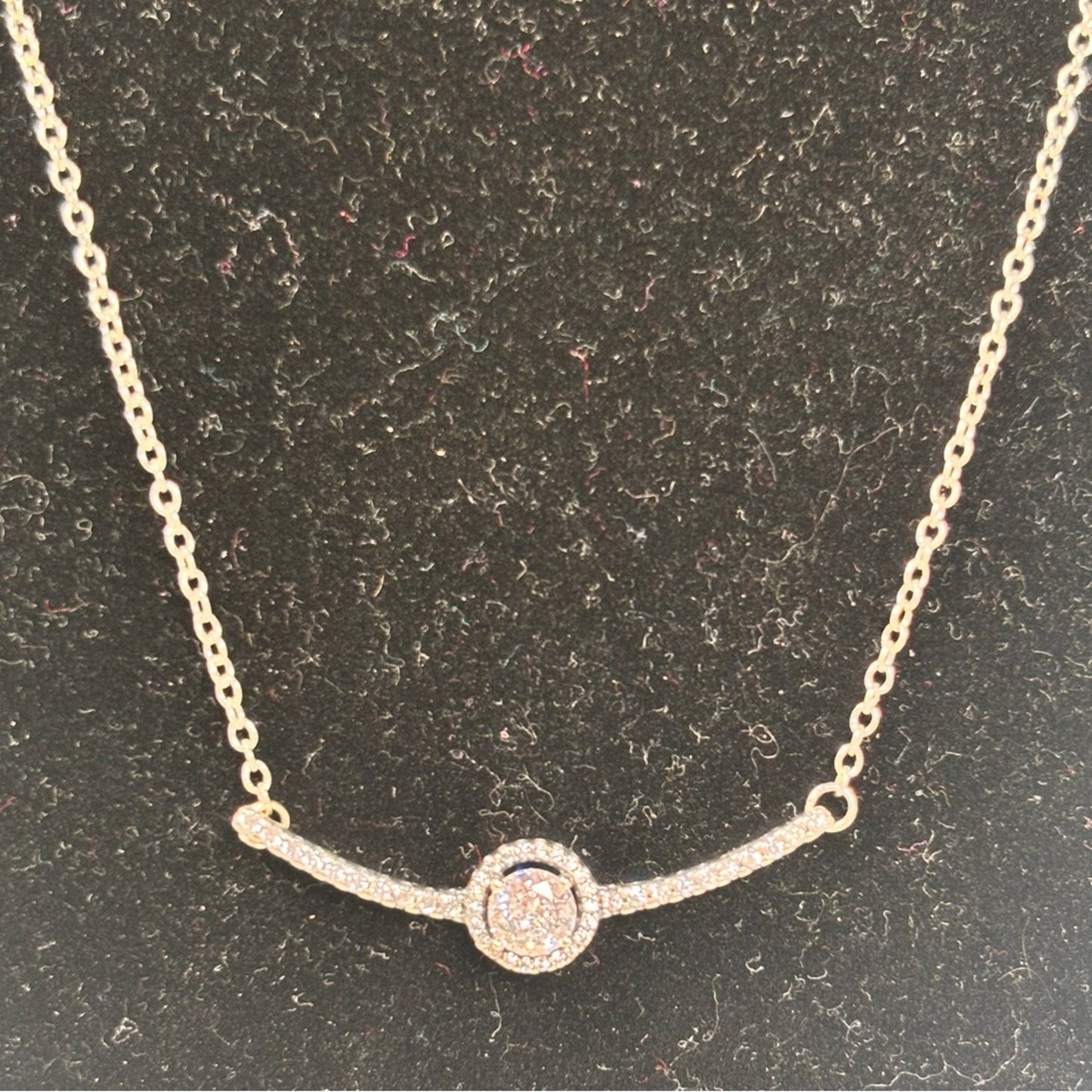 Pandora Silver 925 Round Sparkle Necklace with clear cubic zirconia ✨