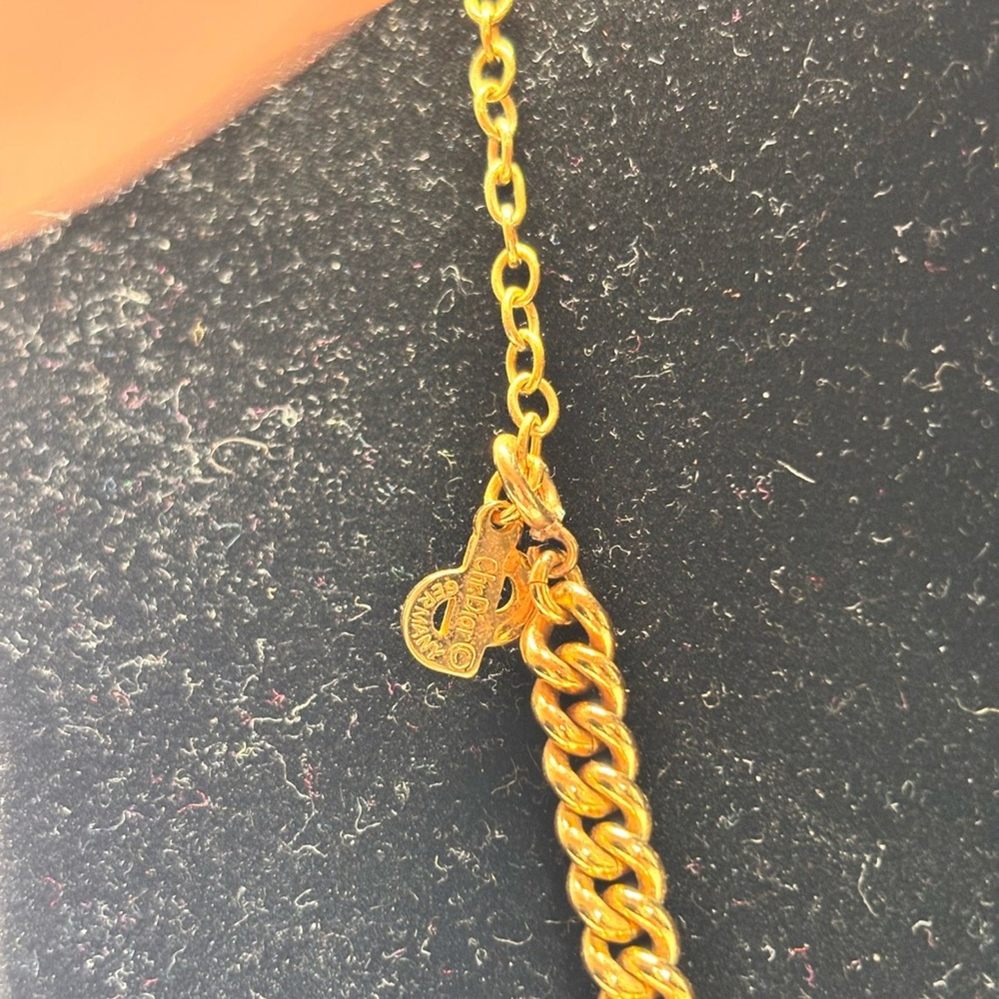 Christian Dior Vintage Gold Plated Chocker Necklace Rhinestone ✨