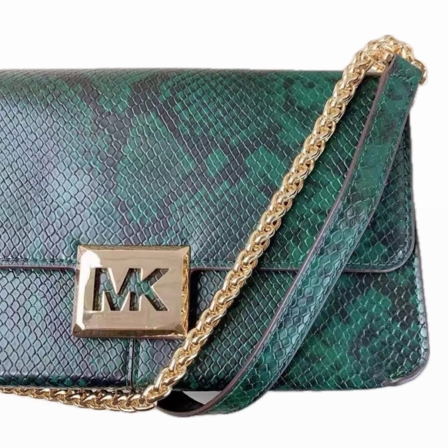 MICHAEL Michael Kors Sonia Medium Embossed Leather Shoulder Crossbody Bag Racing Green✨