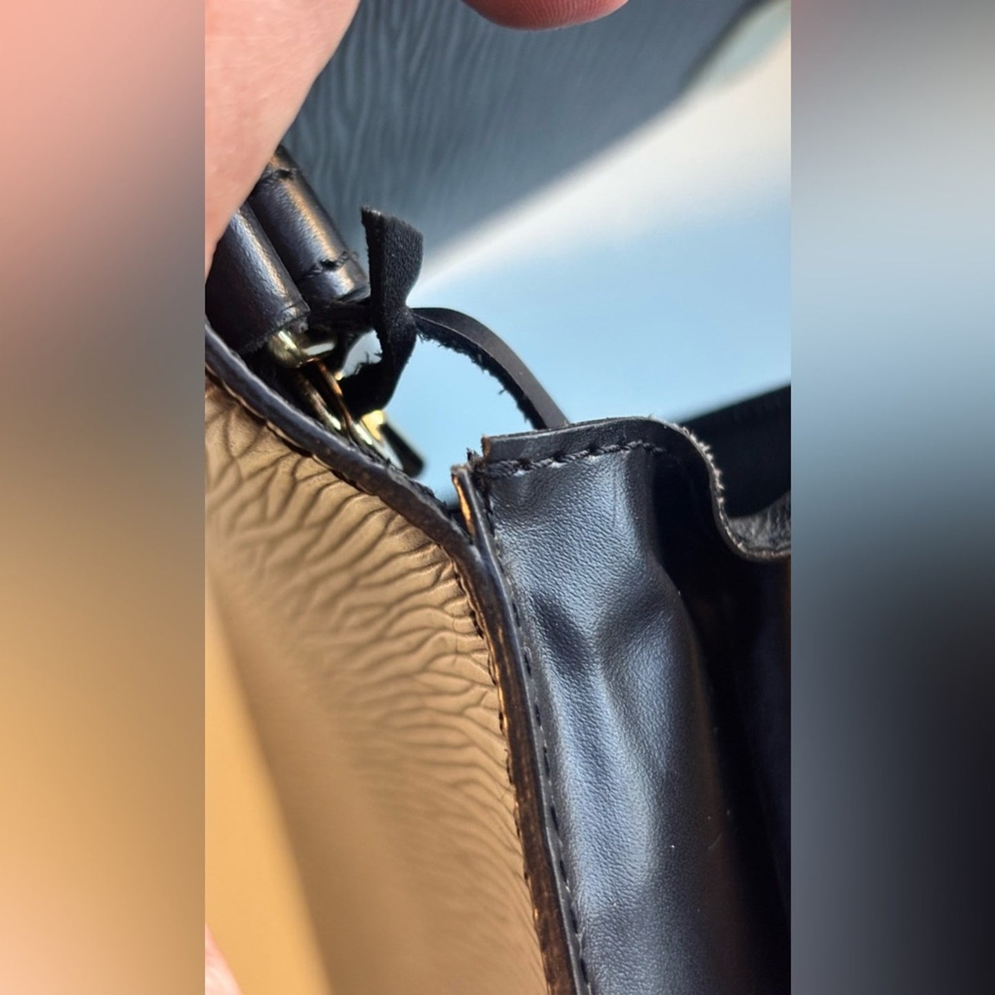 Louis Vuitton Epi Pochette Sellier Dragonne clutch bag in black epi leather