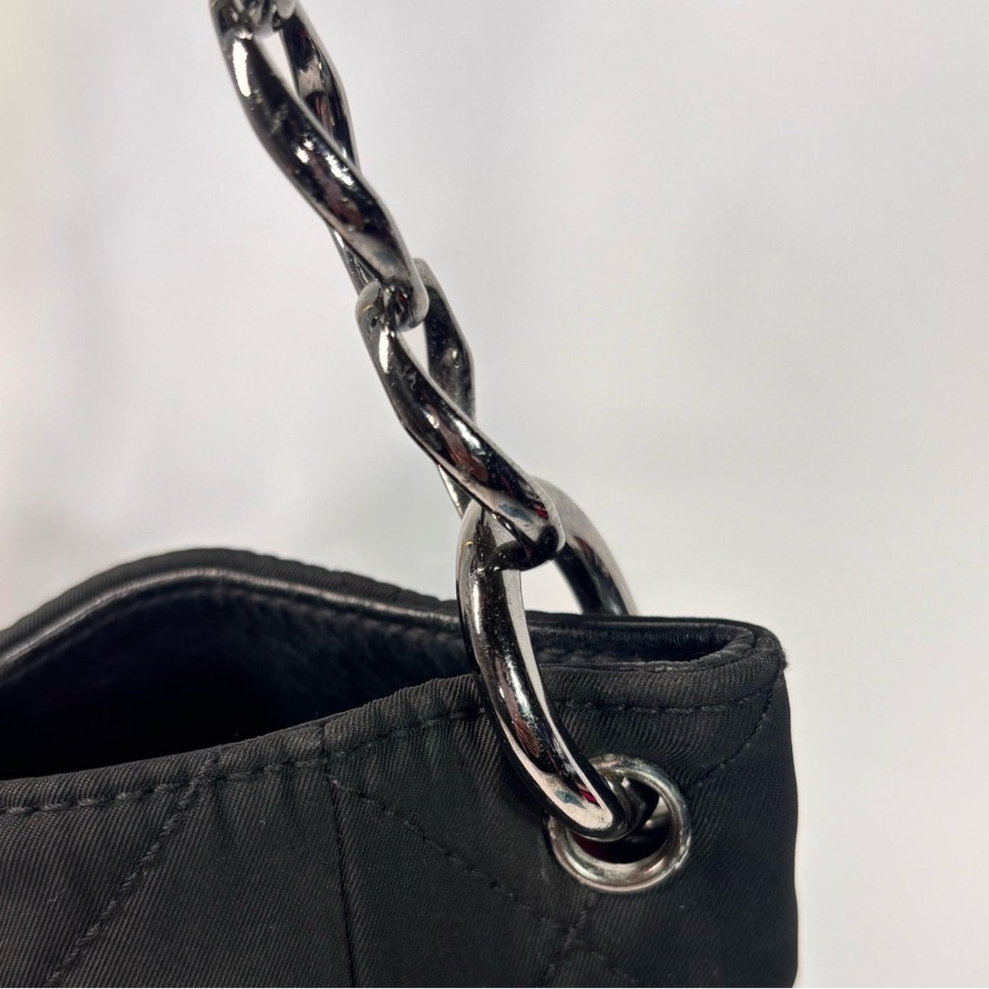 CHANEL Mademoiselle Nylon Quilted Black Lambskin Shoulder Bag ✨