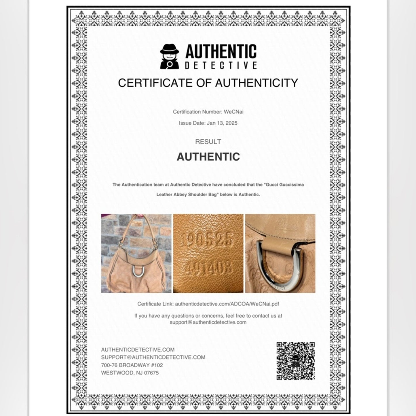 Gucci GG Abbey Leather Small D Ring Vintage Shoulder Bag with COA✨