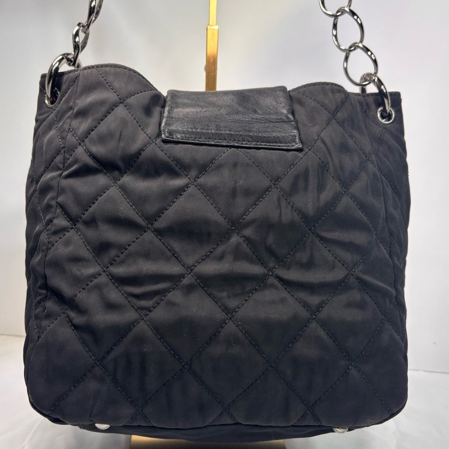 CHANEL Mademoiselle Nylon Quilted Black Lambskin Shoulder Bag ✨