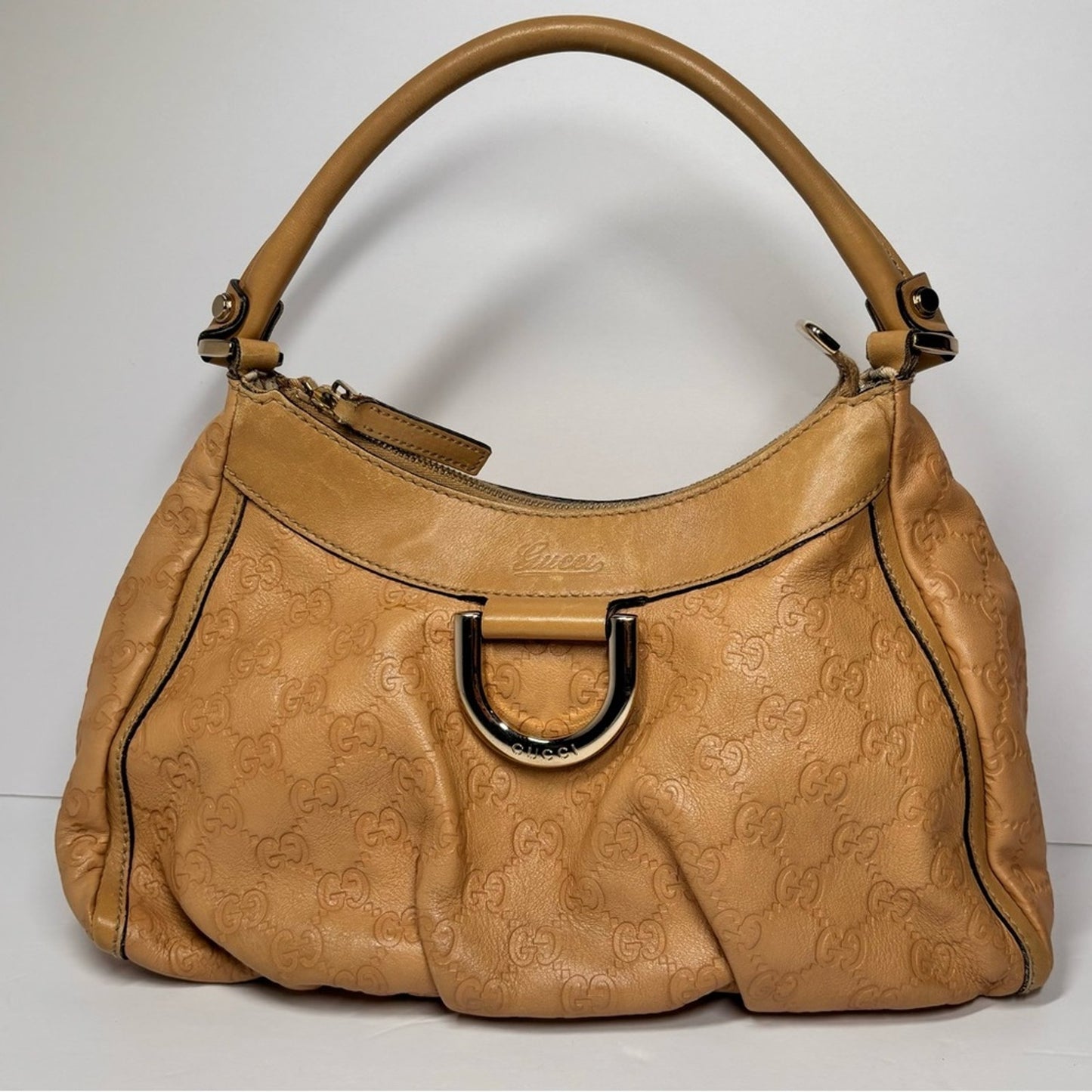 Gucci Light Brown Guccissima Leather Small D Ring Shoulder Bag ✨