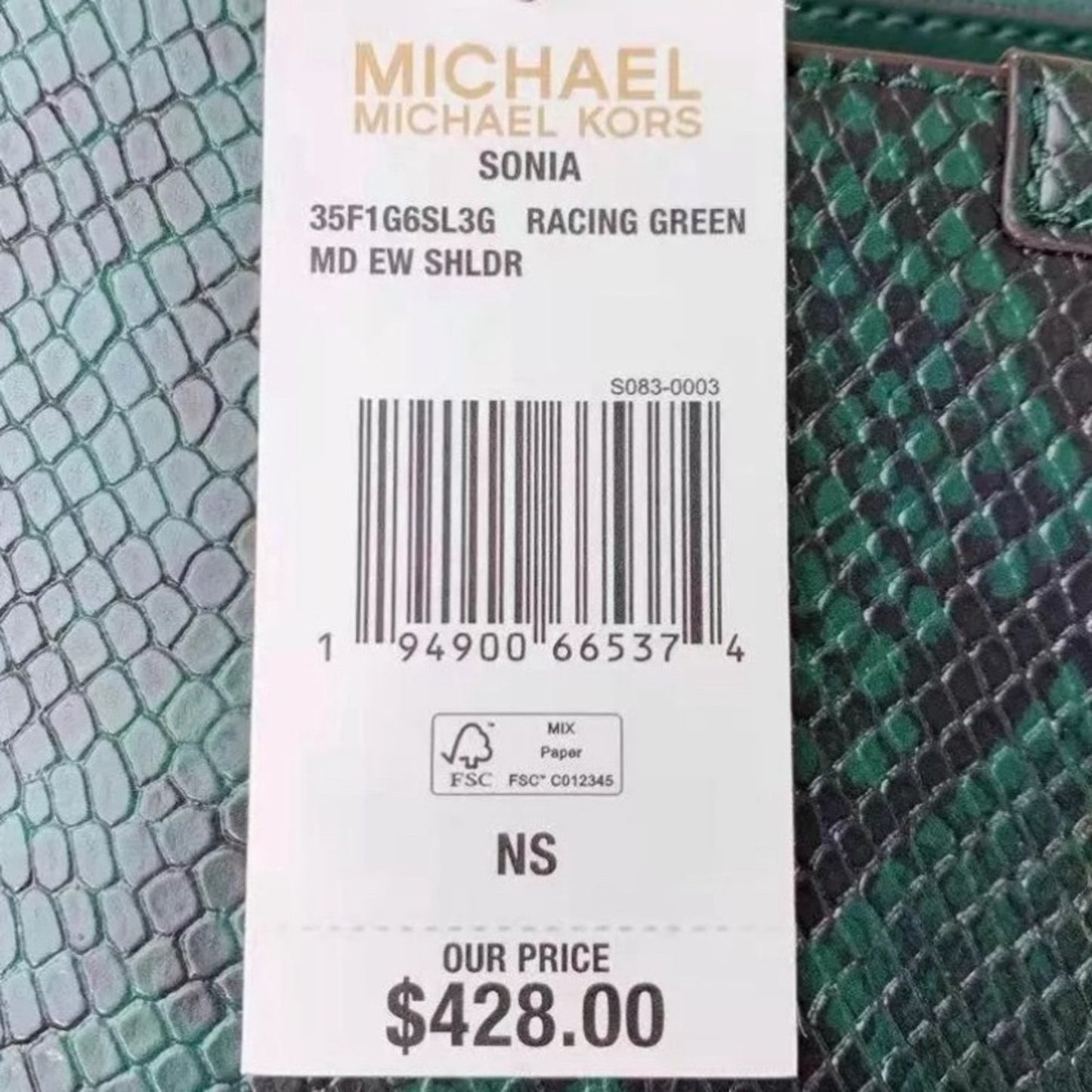 MICHAEL Michael Kors Sonia Medium Embossed Leather Shoulder Crossbody Bag Racing Green✨