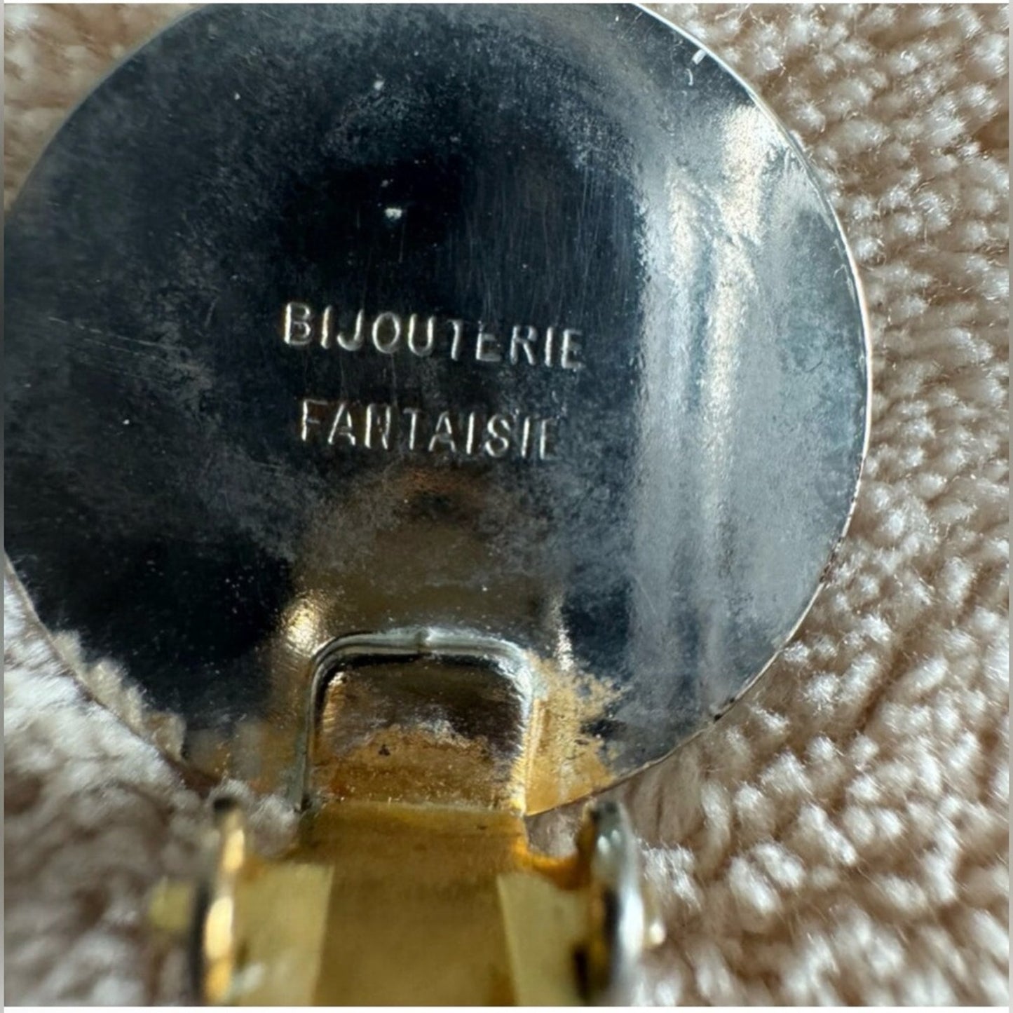 Hermès Vintage Sellier Button Clip-On Earrings - Two-Tone in original box