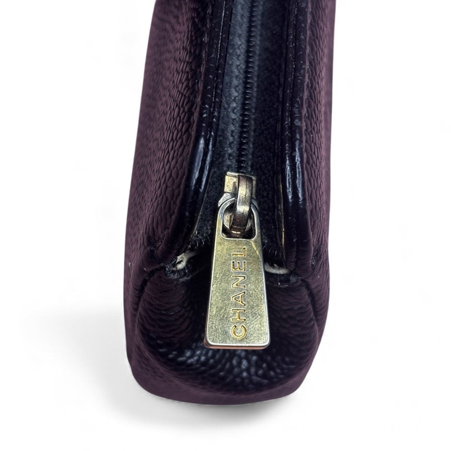 Chanel Vintage Timeless Coco Mark Caviar Skin black Pouch