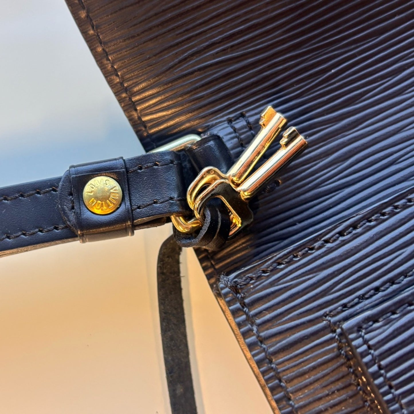 Louis Vuitton Epi Pochette Sellier Dragonne clutch bag in black epi leather