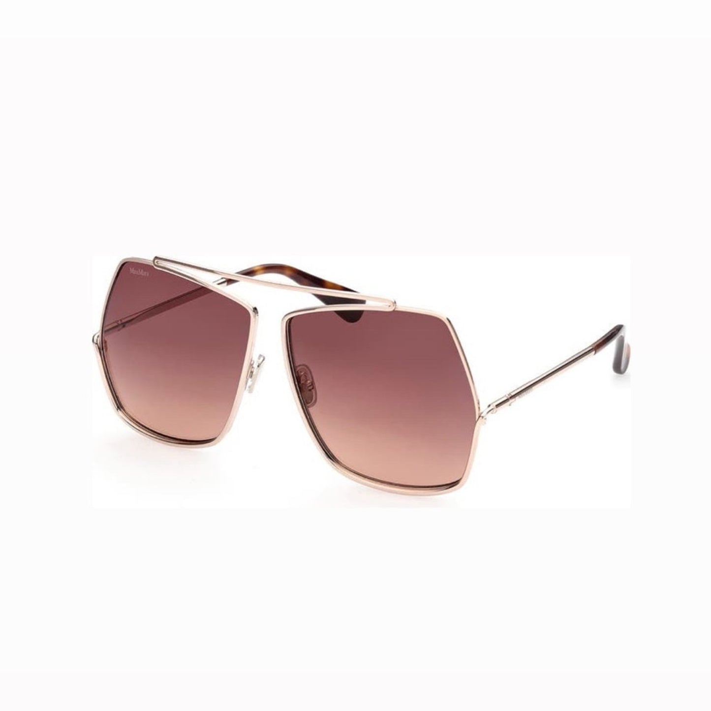 Max Mara Geometric brown and Gold Sunglasses 64mm