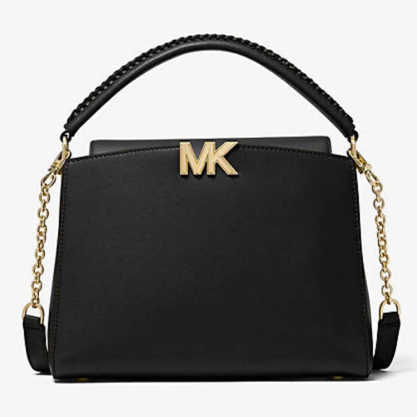Michael Kors Karlie Medium Leather Black Satchel and crossbody bag ✨