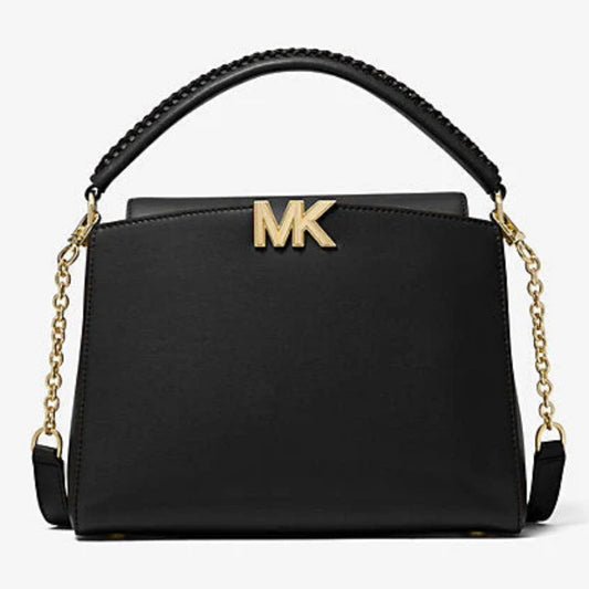Michael Kors Karlie Medium Leather Black Satchel and crossbody bag ✨