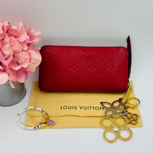 Louis Vuitton Zippy Wallet Empreinte Leather Red - Pre Owned ✨