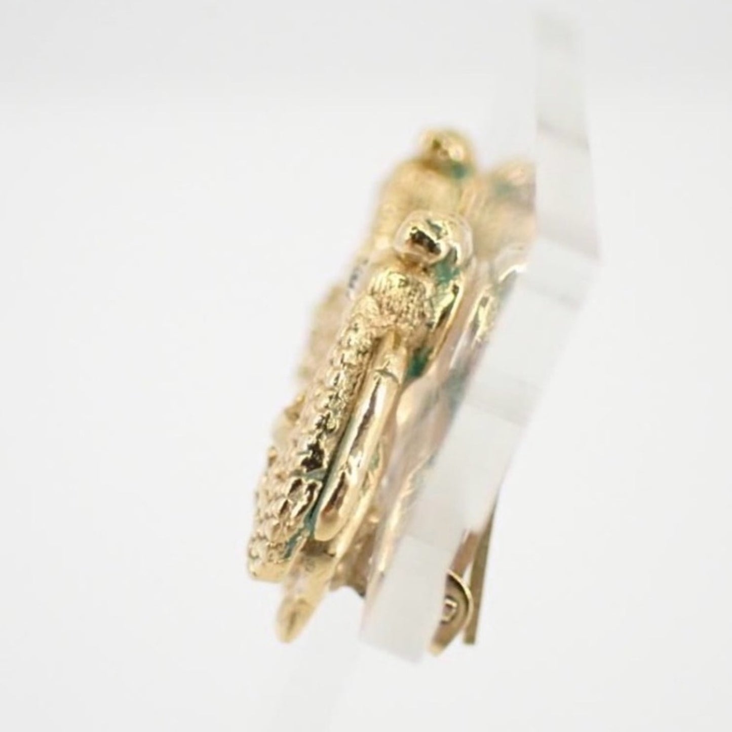 Christian Dior Bee Clip-on Earrings in Gold Metal with Rhinestones