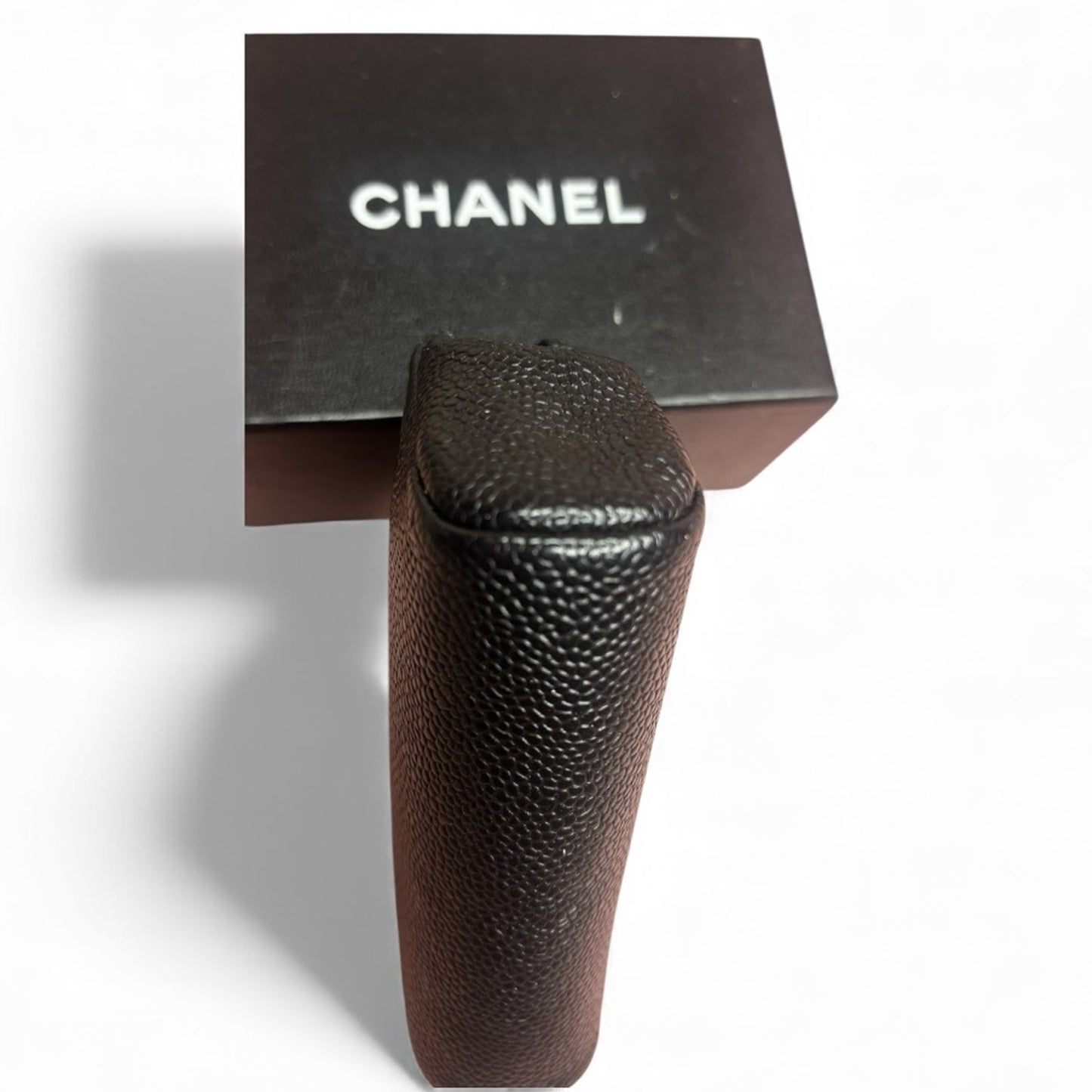 Chanel Vintage Timeless Coco Mark Caviar Skin black Pouch