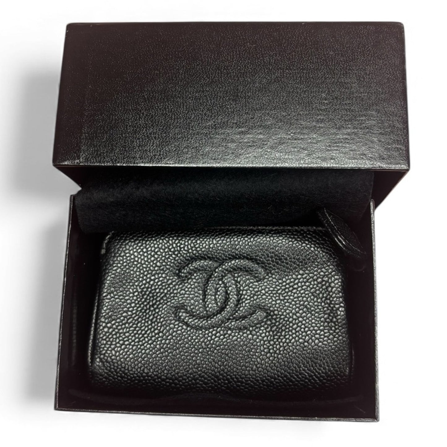 Chanel Vintage Timeless Coco Mark Caviar Skin black Pouch