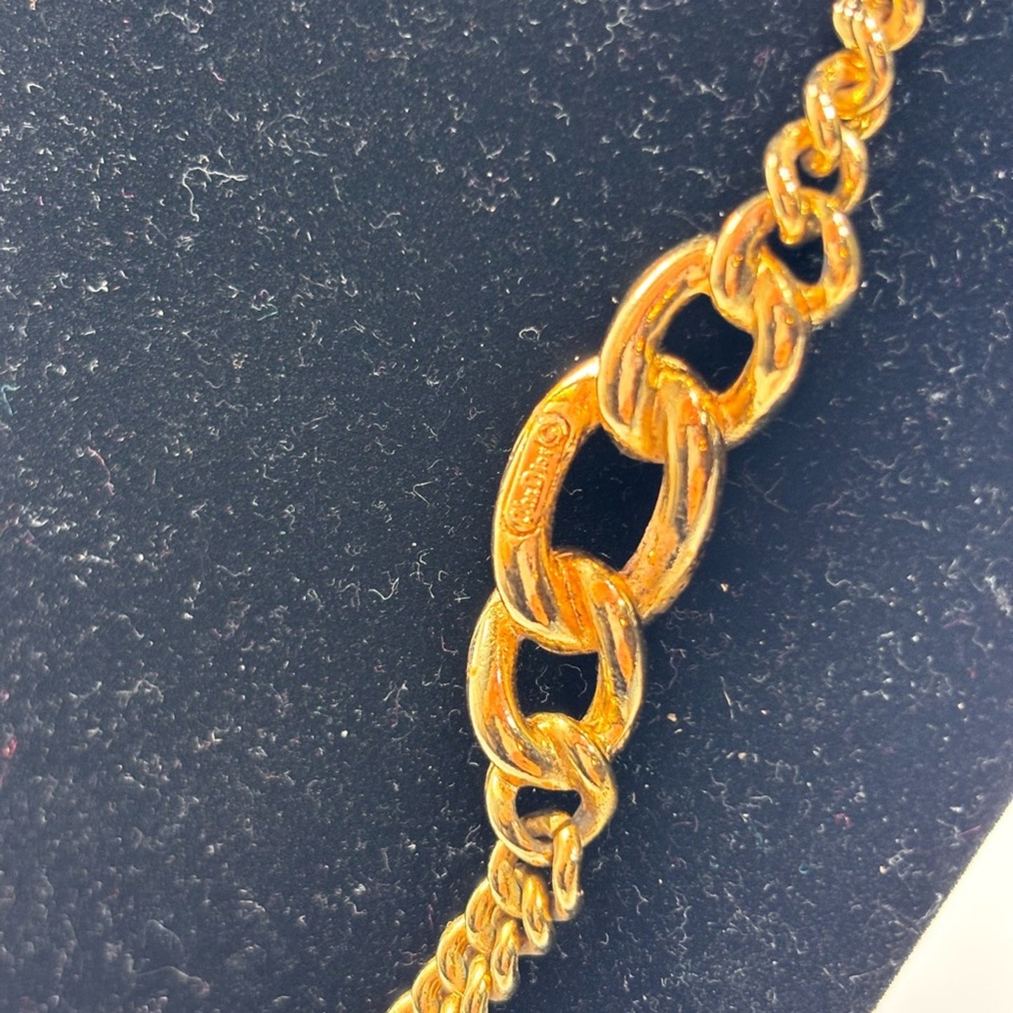Christian Dior Vintage Gold Plated Chocker Necklace Rhinestone ✨