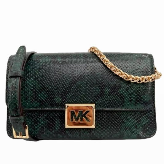 MICHAEL Michael Kors Sonia Medium Embossed Leather Shoulder Crossbody Bag Racing Green✨
