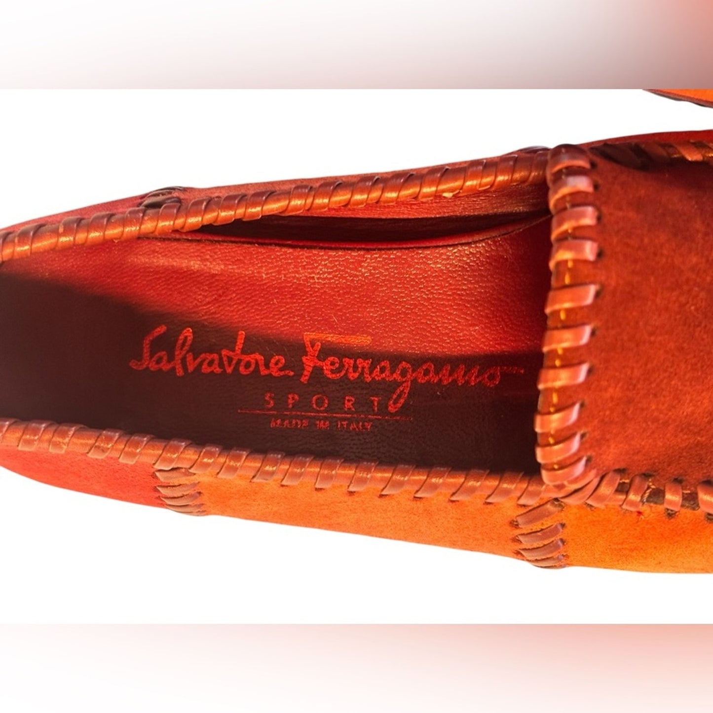 Salvatore Ferragamo Sport Red Suede Patchwork Loafers