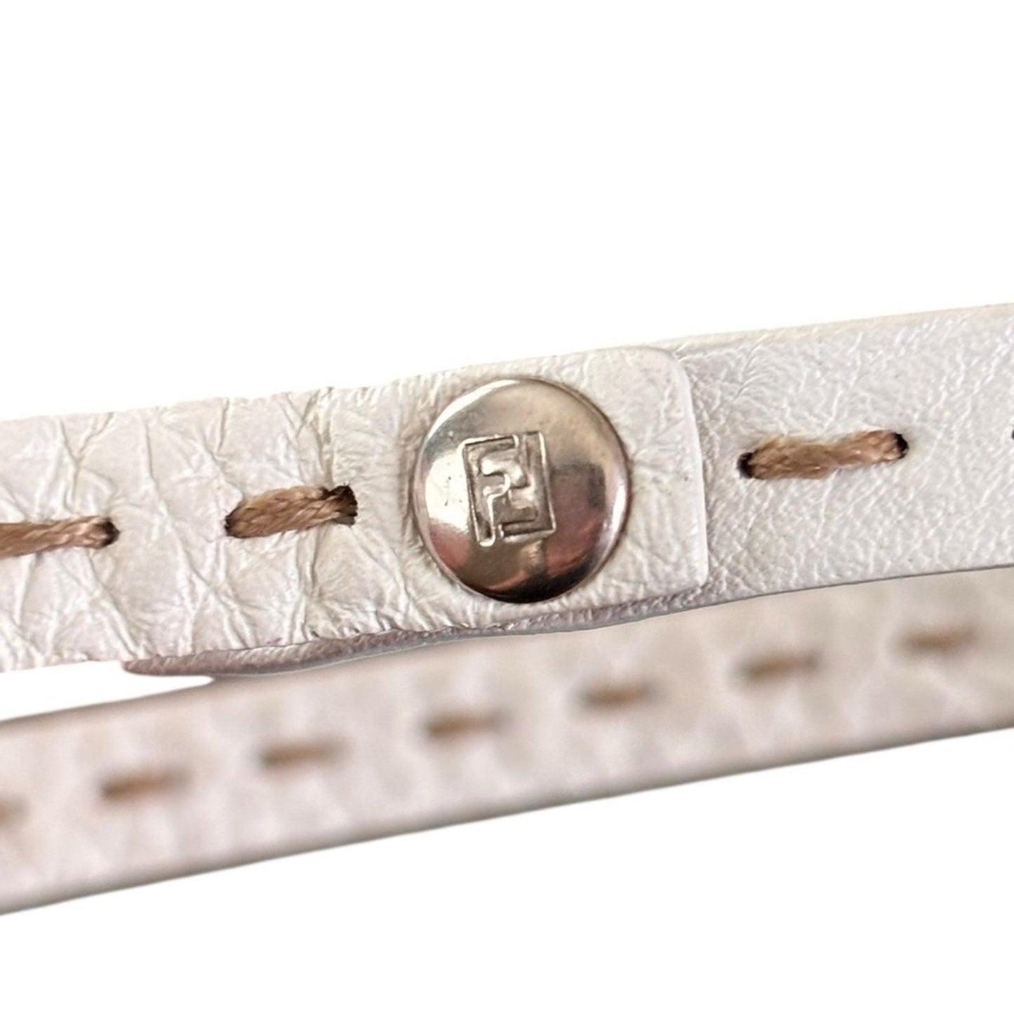 Fendi Selleria White Leather Wrap Bracelet with COA Unisex