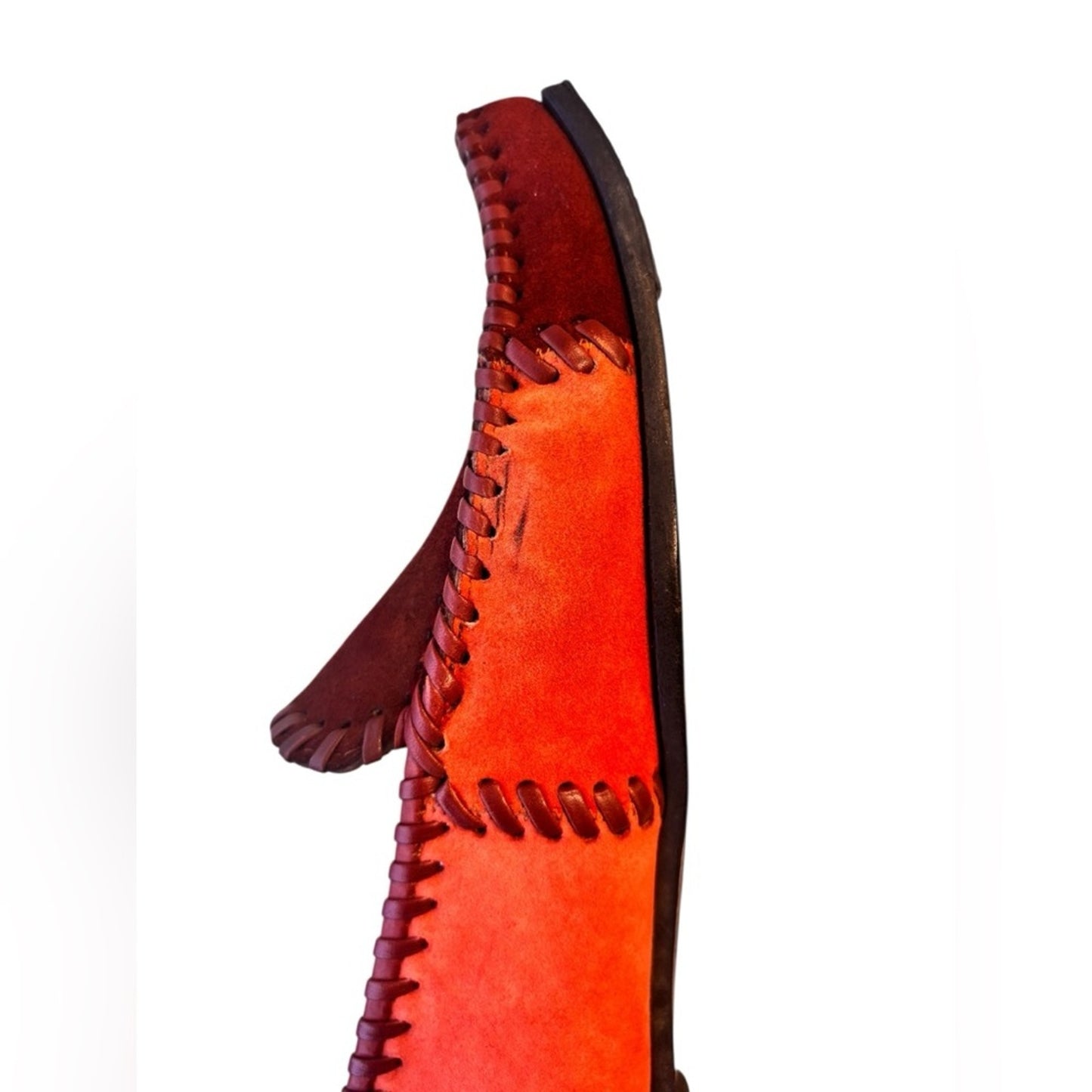 Salvatore Ferragamo Sport Red Suede Patchwork Loafers