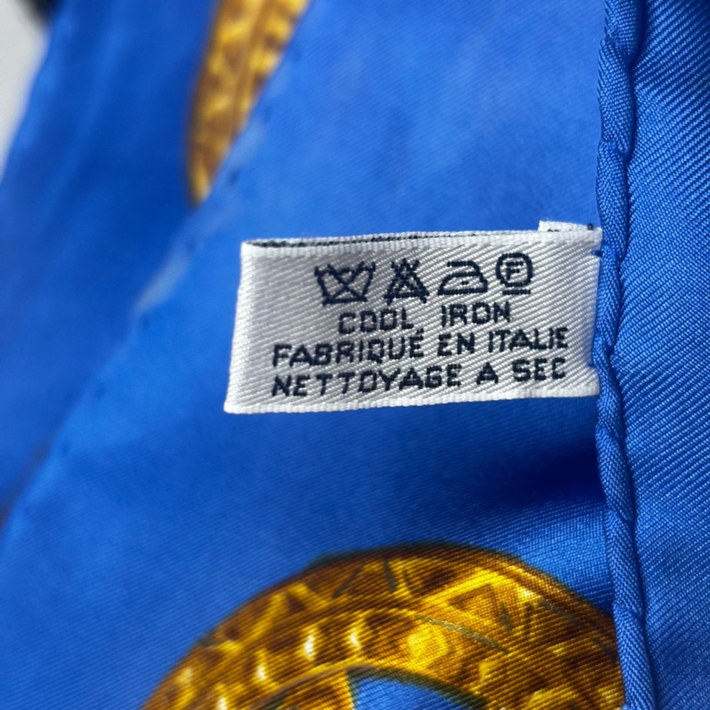 Chanel Royal Blue and Gold Chain Silk Scarf ✨