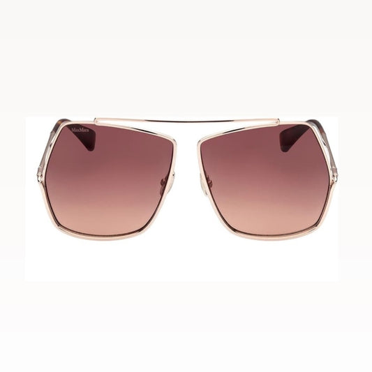 Max Mara Geometric brown and Gold Sunglasses 64mm
