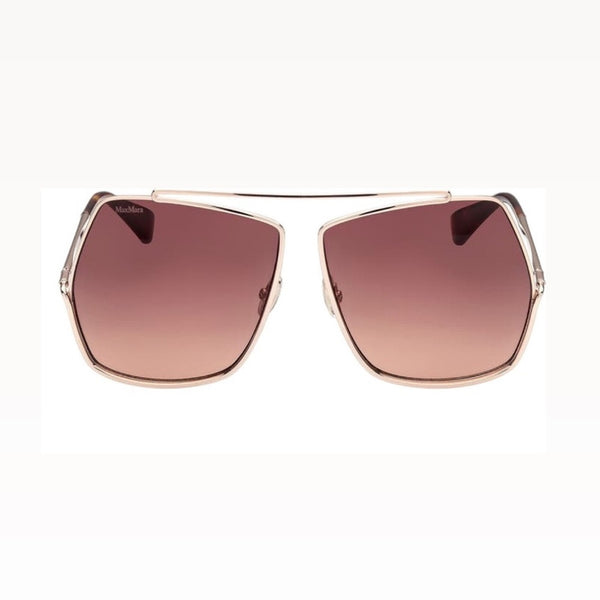 Max Mara Geometric brown and Gold Sunglasses 64mm