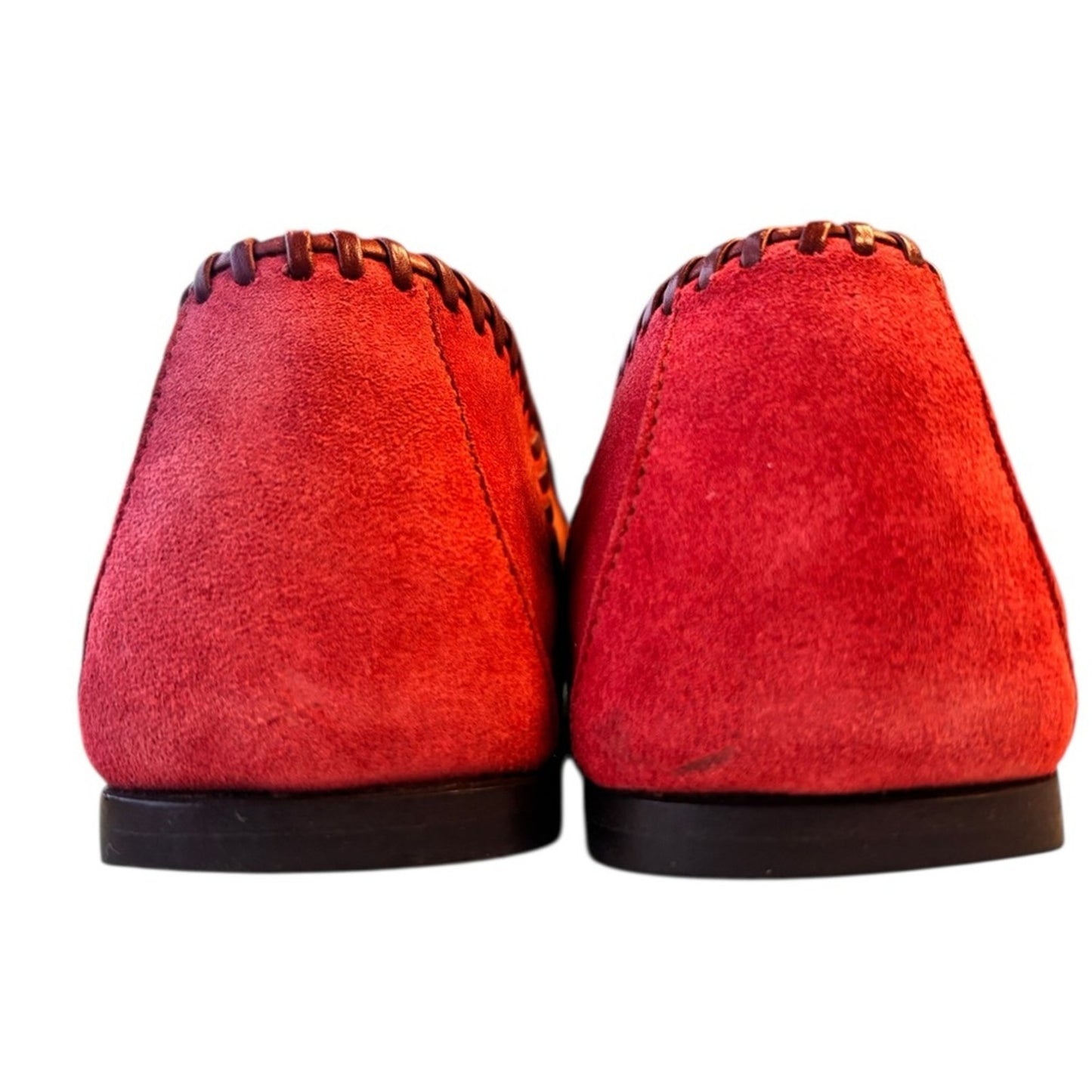 Salvatore Ferragamo Sport Red Suede Patchwork Loafers