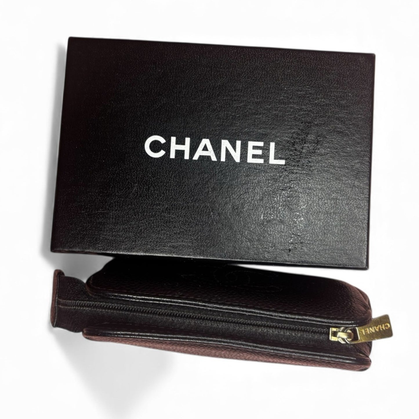 Chanel Vintage Timeless Coco Mark Caviar Skin black Pouch