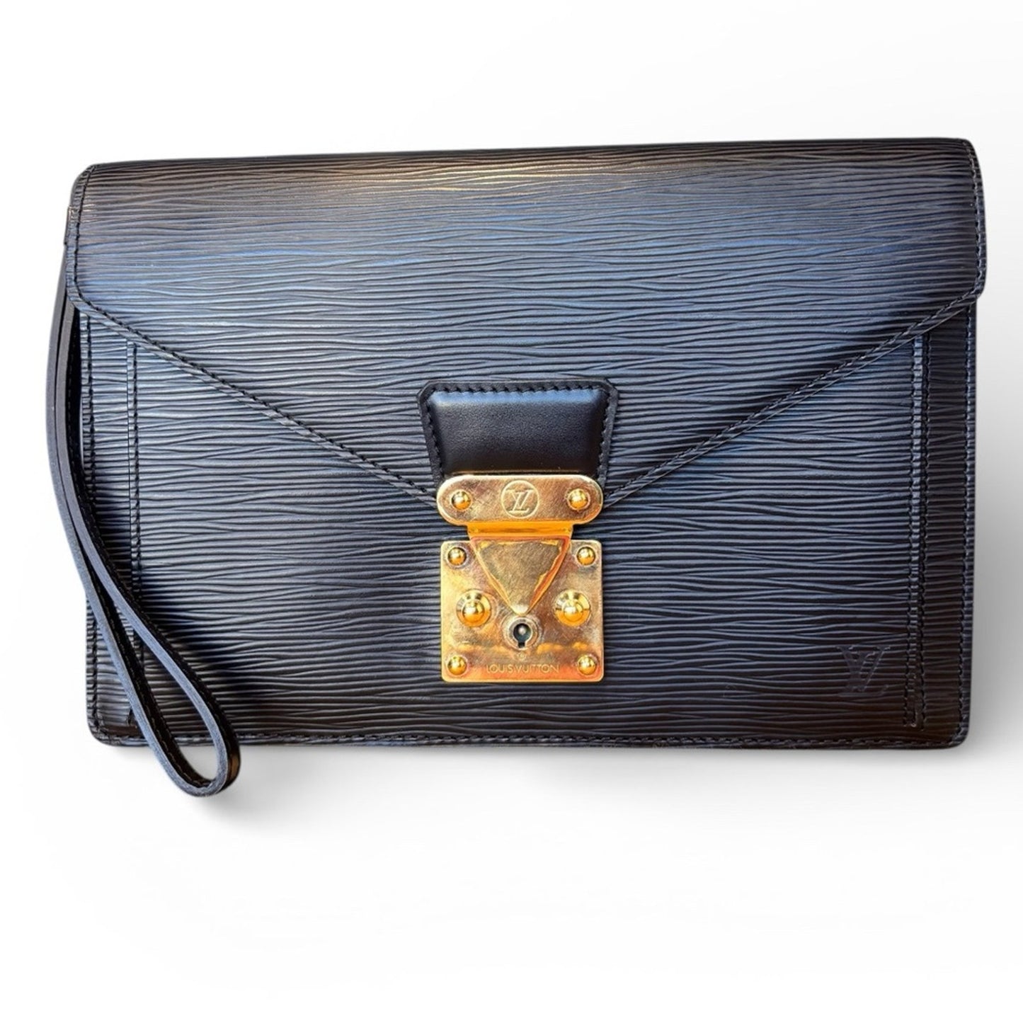 Louis Vuitton Epi Pochette Sellier Dragonne clutch bag in black epi leather
