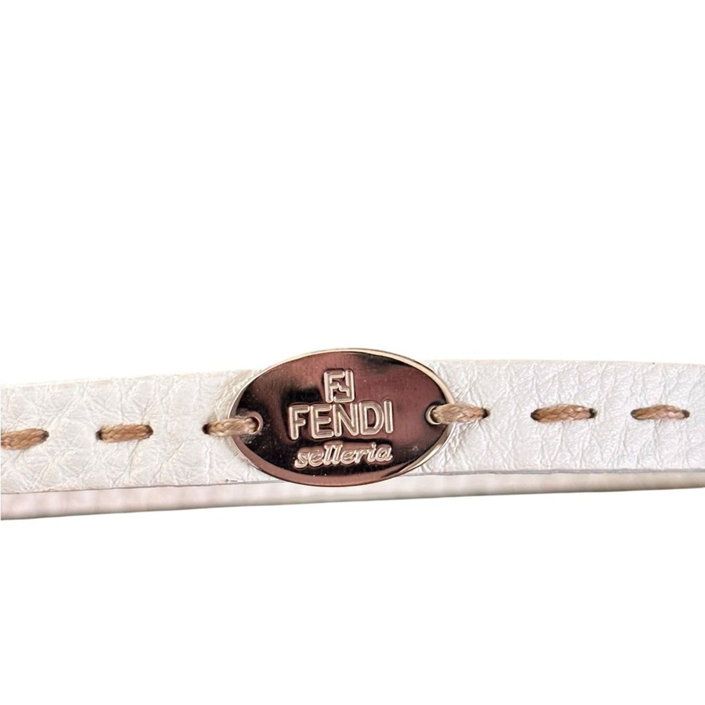 Fendi Selleria White Leather Wrap Bracelet with COA Unisex