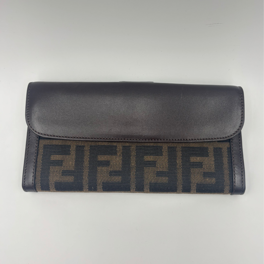 Fendi Vintage Zucca FF Logo Continental Wallet - Pre Owned ✨