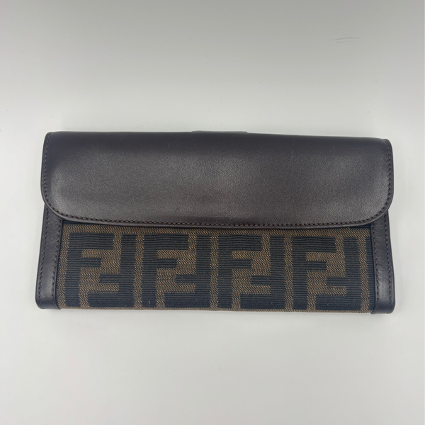 Fendi Vintage Zucca FF Logo Continental Wallet - Pre Owned ✨