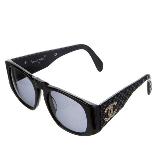 Chanel Interlocking CC Logo Square Black and Gold Sunglasses set✨
