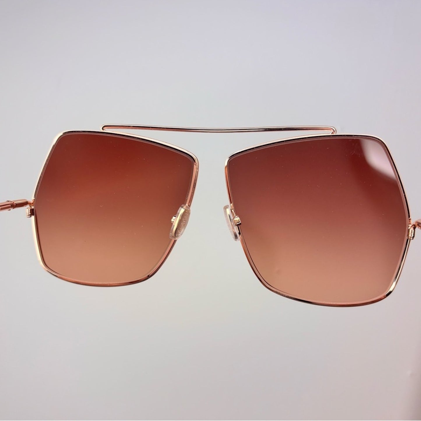 Max Mara Geometric brown and Gold Sunglasses 64mm