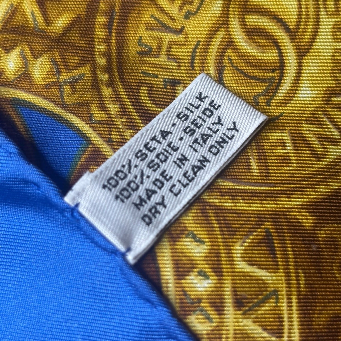 Chanel Royal Blue and Gold Chain Silk Scarf ✨