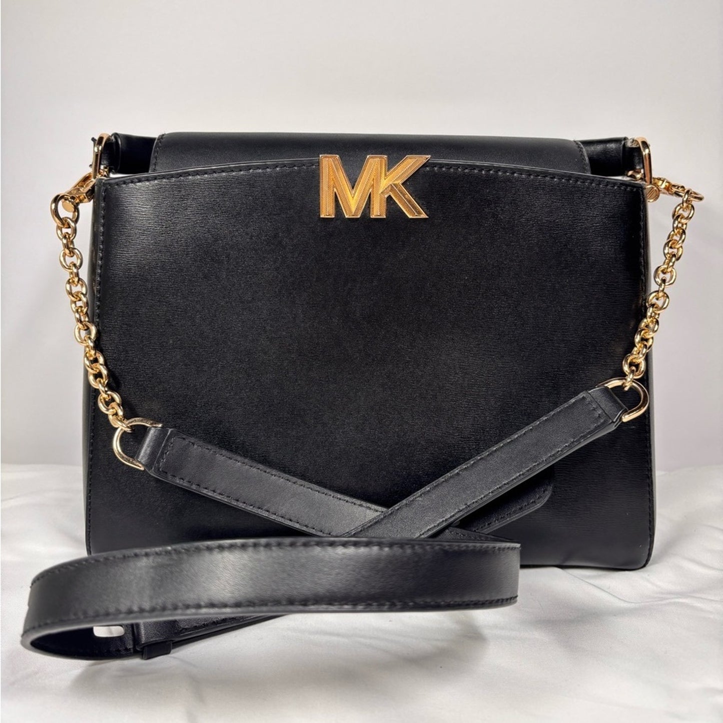 Michael Kors Karlie Medium Leather Black Satchel and crossbody bag ✨