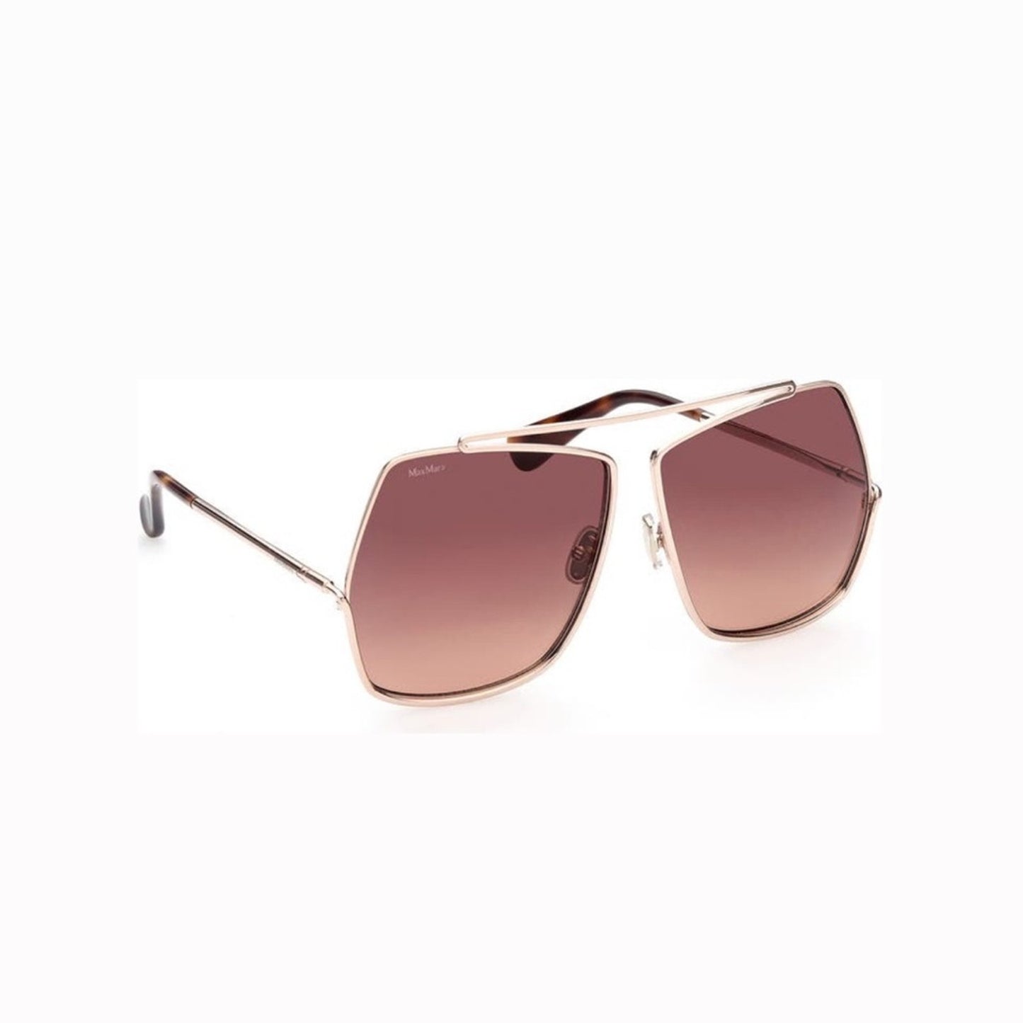 Max Mara Geometric brown and Gold Sunglasses 64mm