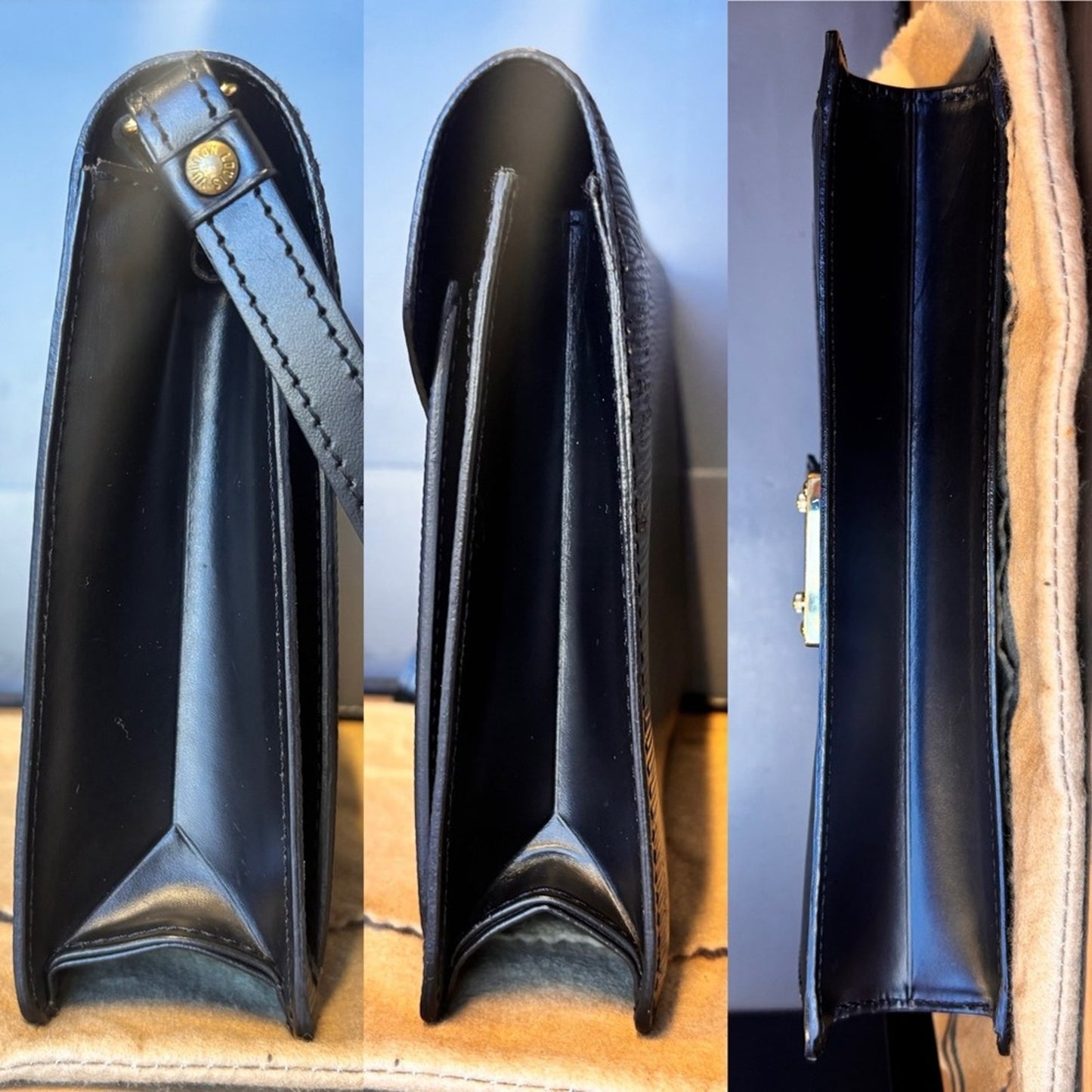 Louis Vuitton Epi Pochette Sellier Dragonne clutch bag in black epi leather